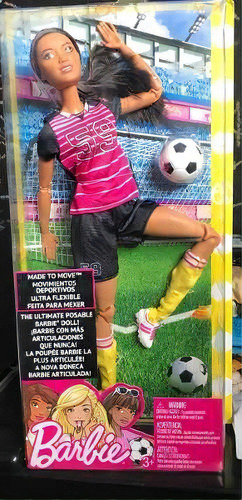 Barbie Made to move soccer player Mattel FCX82