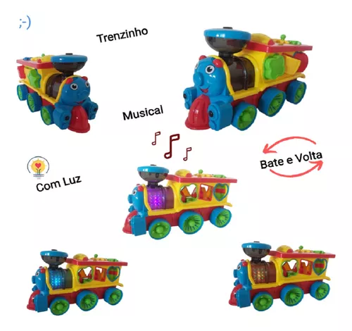 Trem Trenzinho Pedagógico Educativo Som Luz Movimento