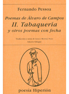 Poemas De Álvaro De Campos Ii. Tabaquería Y Otros Poemas Con