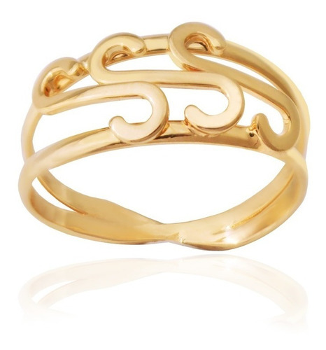 Anillo Oro 18k Laminado Con Diseño Mujer Dama Rommanel