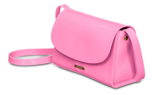 Imagem 2 de 3 de Bolsa transversal Petite Jolie Alicia PJ10087 design liso de j-lástic rosa-néon com alça de ombro rosa-néon