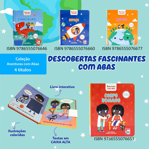 Aventuras Com Abas: Dinossauros, De Mammoth World., Vol. 1. Editorial Happy Books, Capa Mole Em Português