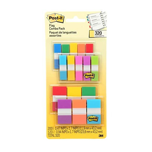 Post-it Banderas Color Clasificado Combo Pack, 320 Banderas