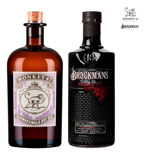 Gin Monkey 47 500ml + Brockmans Premium 750ml Importado