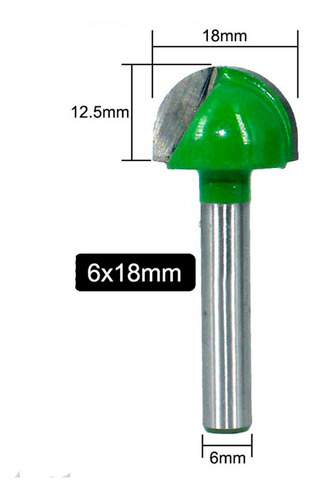 Fresa Ball Nose Redondacnc Router Madeira Diâmetro 18mm