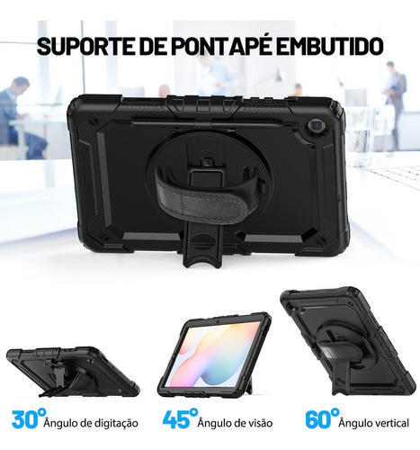 Capa Para Galaxy Tab S6 Lite 10,4 Polegadas Cinta Preta