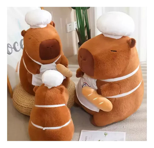 Pelúcia Grande E Macia Capybara Chef De 40 Cm