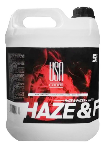 4x Líquido Para Maquina Haze A Base De Agua Fluído 5 Litros