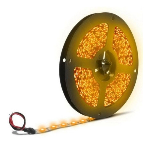 Fita Led Com 5m 3528 Amarelo Ambar Aprova D`agua C/ Silicone Tensão de operação
