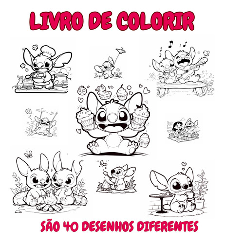 Livro De Colorir E Pintar Do Lilo E Stitch Tipo Bobbie Goods