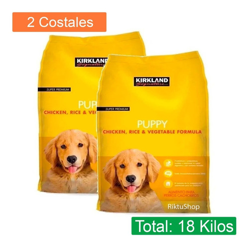 2 Alimento Kirkland Cachorro  Pollo/arroz/vegetales (18kg)