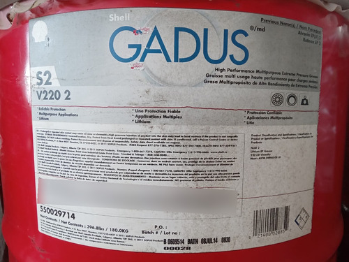 Grasa Industrial Shell Gadus S2 V220 2 - Barril De 208 L