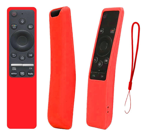 USTIYA Funda Para Samsung Galaxy Tv Bn59-01312 Case Smart TV Control Remoto Silicón Protector Carcasa Color Rojo Cover
