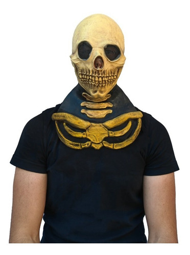 Máscara De Esqueleto Con Cuello Calavera Halloween Muerto