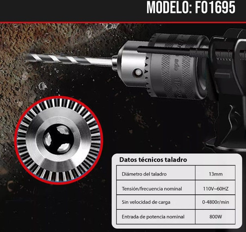 Kit Taladro Y Amoladora Angular Con Accesorios Fo1695 Forema