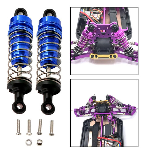P Amortiguador De 80mm Apto Para 1/14 Wltoys 144001 Rc Azul
