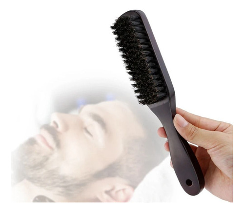 Escova De Barba Masculina Com Alça De Madeira E Cerdas De Ja