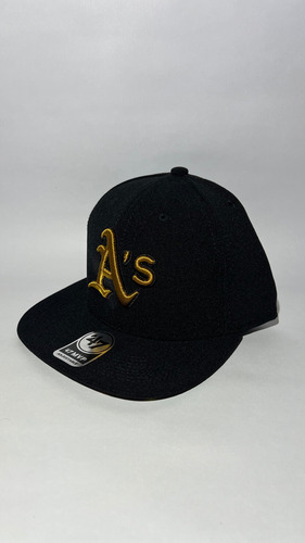 Gorra Athletic's 47 Brand Newera (negra Y Dorada)(cerrada) Negro 7 1/4 Lisa