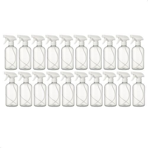 Kit 20 Frascos Borrifador Spray 500ml Com Válvula Multiuso