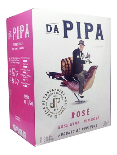 Vinho Rosé Da Pipa Bag In Box 5 Litros