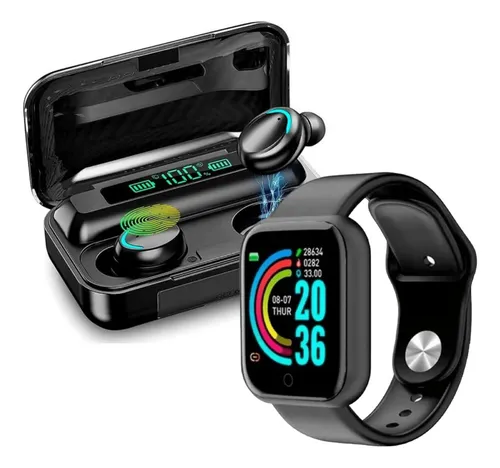 Combo Smartwatch Reloj D20 Auriculares Bluetooth F9 5 Tws