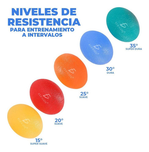 Pelota Para Mano De Rehabilitación Antiestrés Oval Set De 5