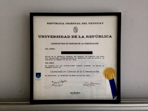 Titulo O Diploma Enmarcado