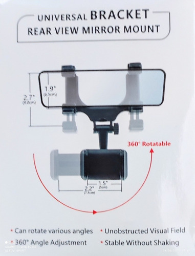 Porta Espejo Retrovisor Coche Multiuso Importado Ajustable