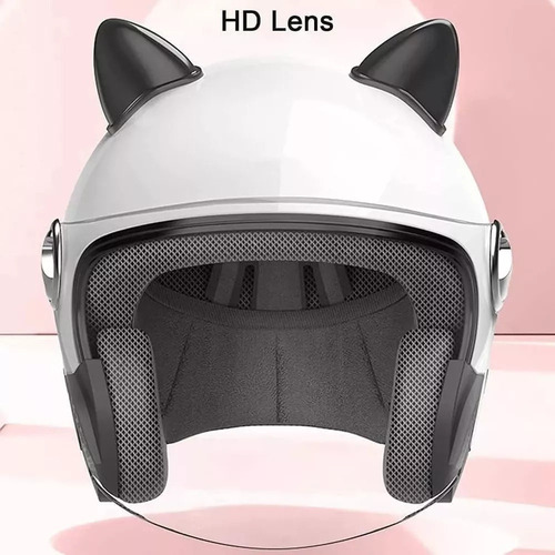 Capacete De Motocicleta Com Orelhas De Gato Para Homens E