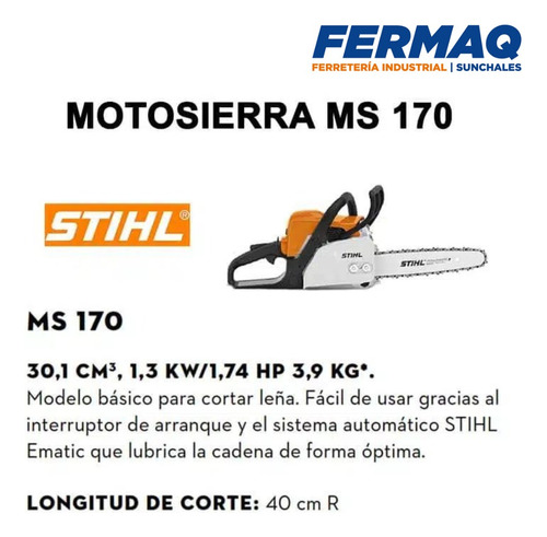 Motosierra Stihl Ms170 Original+ +