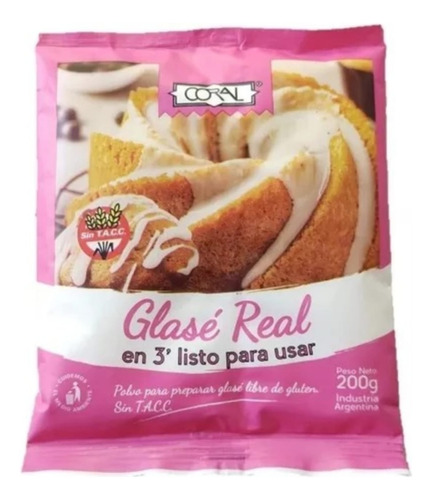 Glase Real Premezcla Coral Sin T.a.c.c. 200 G.