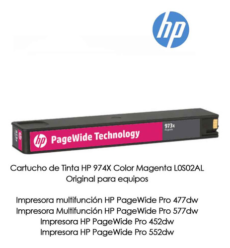 Cartucho De Tinta Hp 974x Original L0s02al Magenta