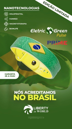 Imagem 1 de 3 de Pulseira Bioquântica 800 G Eletric Green Patriota