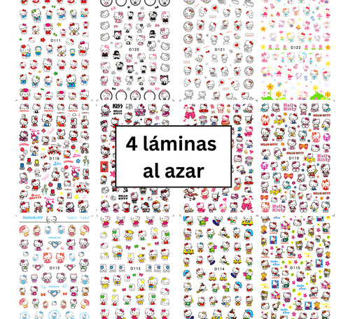 Adhesivos Para Uñas 4 Hojas Varios Diseños - Niñas