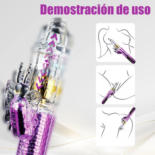 Rotación 360° 36 Patrones De Vibración Vibrador Telescópico Color Violeta Violeta
