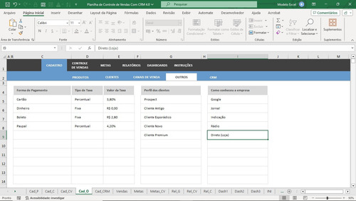 Planilha De Controle De Vendas Com Crm 4.0