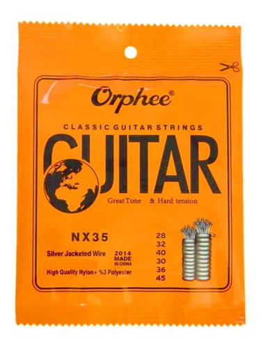 Cuerdas Guitarra Acústica Clásica Española Orphee Nx35