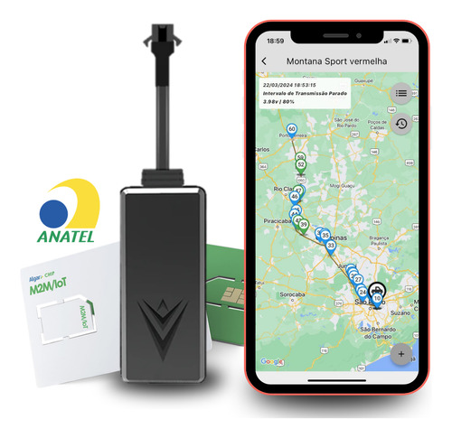 Rastreador Veicular 4g Com 1 Ano De App + Chip Gratis!