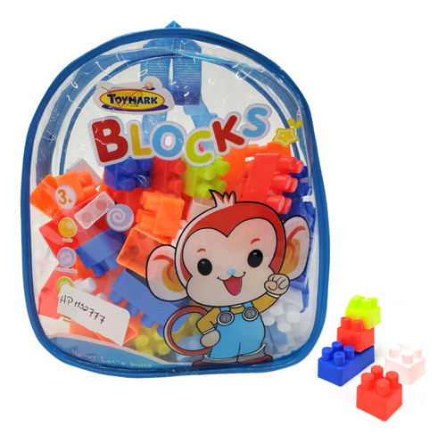 Mochila Transparente Toy Mark Bein En Zhi + 87 Bloques Block