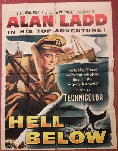 Afiche Original-hell Below- Alan Ladd-1954