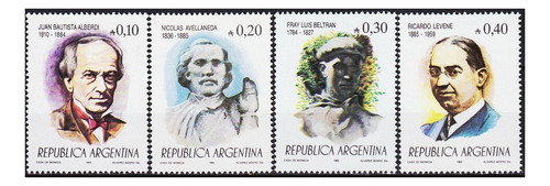 1985 Personalidades - Argentina (sellos) Gj 1542/45 Mint