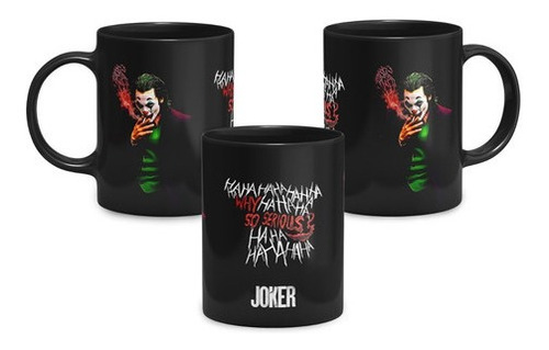 Caneca Preta Coringa Joker Fumaça Hahaha