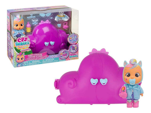 Imagen 2 de 8 de Cry Babies Muñeca Jenna Storyland Con Accesorios Y Armario