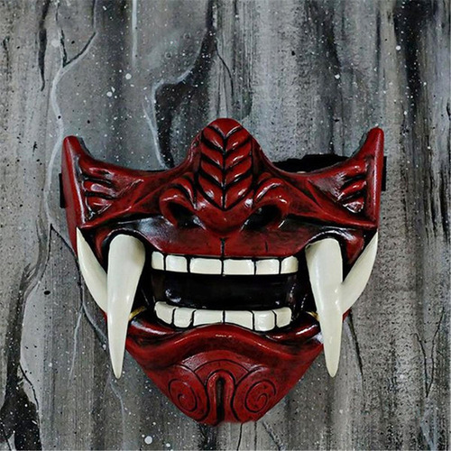 . Samurai Japonés Oni Máscara Máscara Látex Para