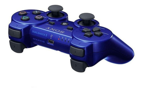 Controle joystick sem fio Sony PlayStation Dualshock 3 metallic blue