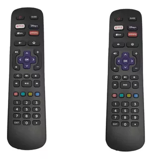 Kit 2 Controle Remoto Compatível Tv Philco Roku Smart Ptv