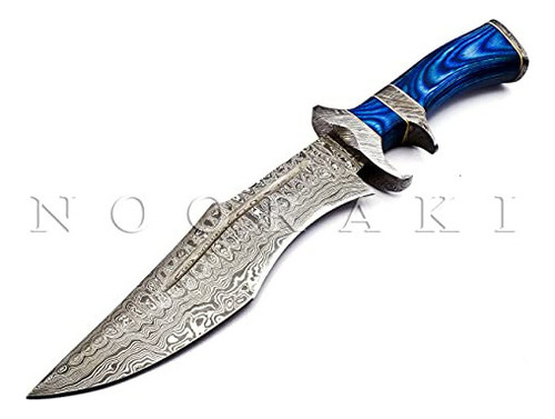 Nooraki - Cuchillo Bowie Damasco De 15 Con Funda | Cuchill