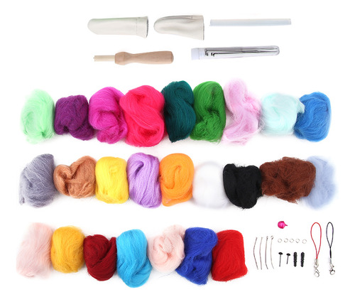 Felting Materials, Kit De Lana Para Roving, 25 Colores, Para