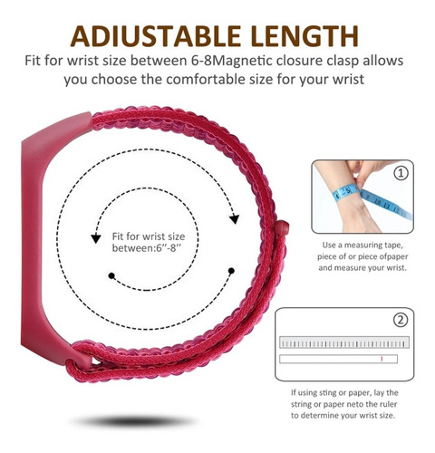 Pulsera Correa Manilla Nylon Para Xiaomi Mi Band 3 4 5 6 7