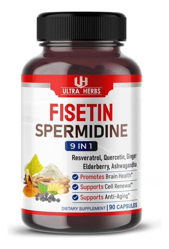 Fisetina  Quercetina  Resveratrol Antienvejecimiento 9 En 1